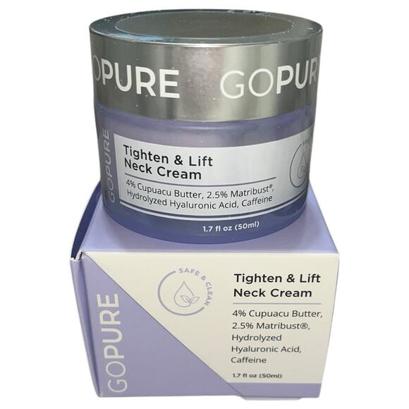 GoPure Tighten And Lift Neck Cream Anti Aging Wrinkle Firming 1.7 oz Full New - Picture 1 of 7